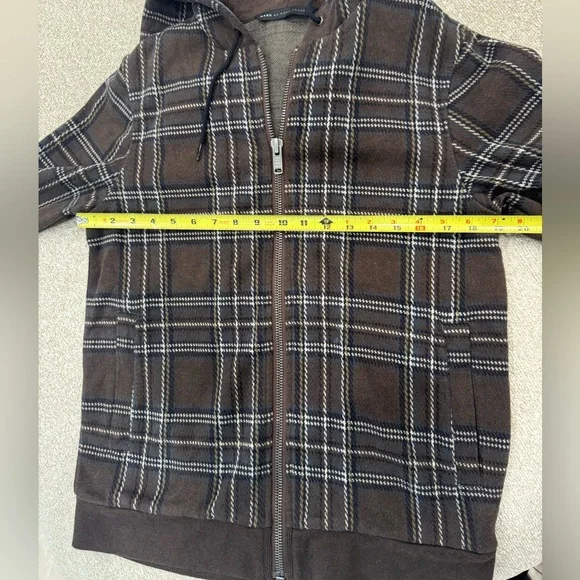 Marc by Marc Jacobs Plaid Zip-Up Hoodie Jacket – Brown & Navy - Picture 6 of 10